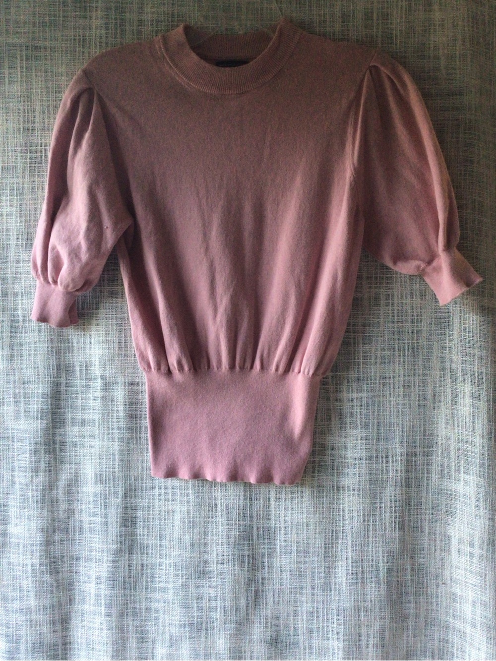 Who What Wear Mauve Puff Sleeve Knit Top
